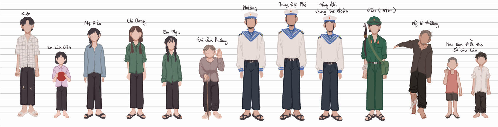 &quot;Independence - Freedom - Happiness&quot; Characters Design Sheet